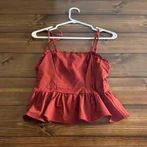 Express Red Ruffle Camisole Top